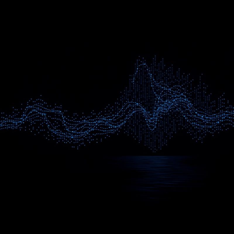 Abstracte indigo datavisualisatie met risicomatrix-patroon